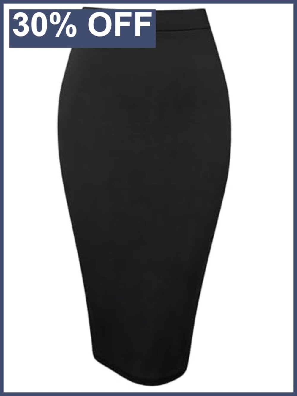 High Waist Bodycon Pencil Skirt Elastic Waist Back Slit Womens Wear to Work